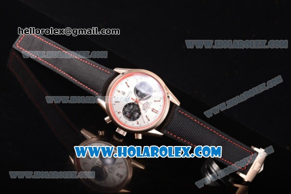 Tag Heuer Carrera Calibre 18 Chronograph Miyota Quartz Rose Gold Case with White Dial and Stick Markers - Click Image to Close